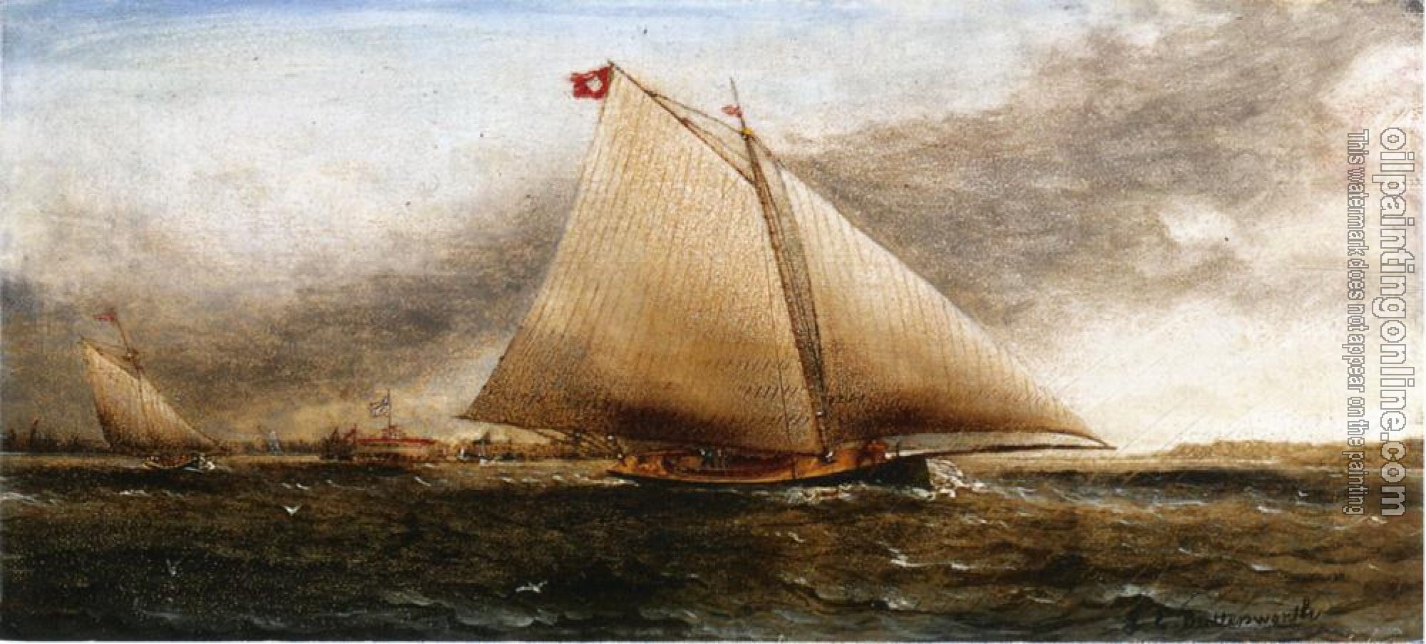 James E Buttersworth - Yacht Race off Castle Garden, New York